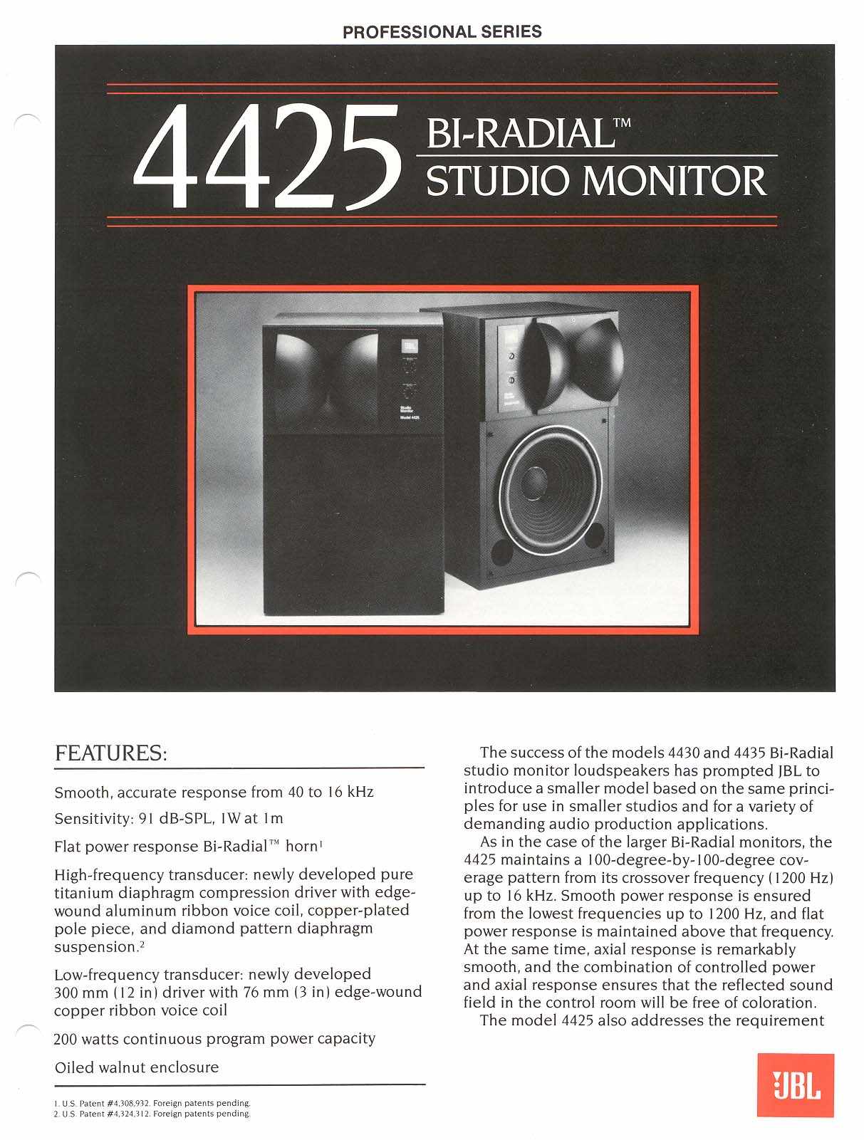 jbl studio monitor 4425